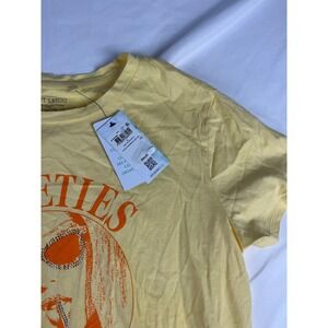 Guess Eco Nineties Supermodel Graphic‎ Tee T Shirt Top Yellow Women's Large